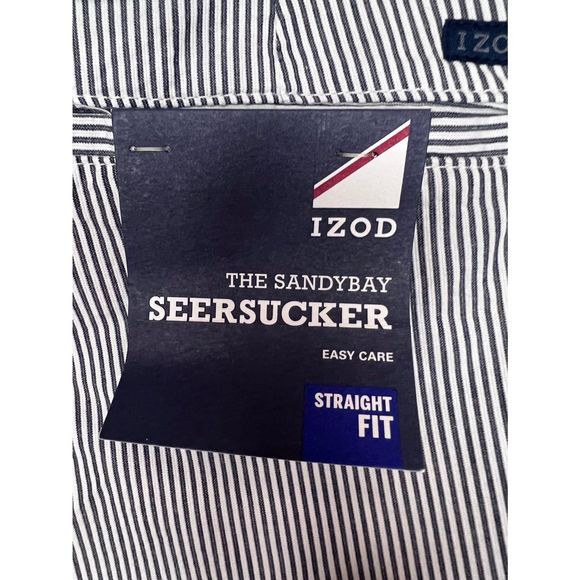 NWT Izod The Sandybay Seersucker Pant w/Belt 36X29- Straight Fit/Flat Front - Picture 4 of 7